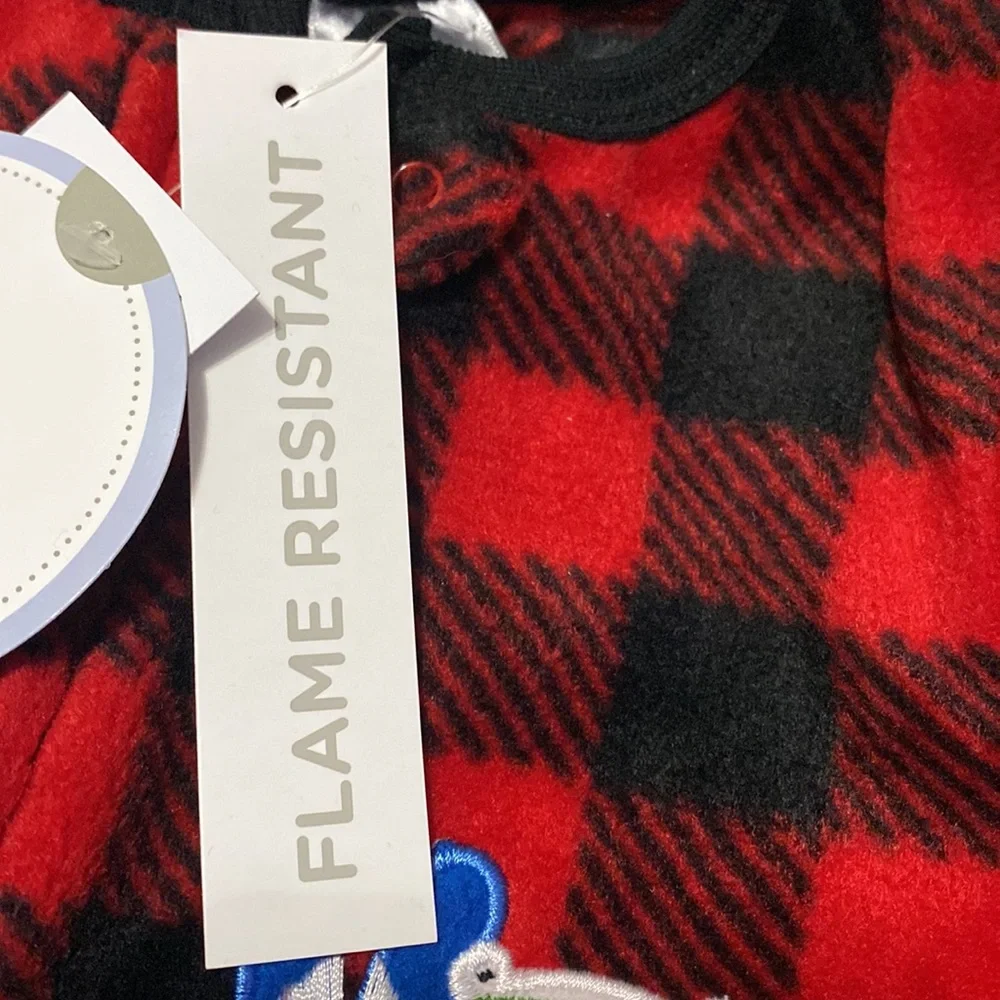 Koala Kids Baby Boy Plaid Fleece Footed Pajamas Polar Bear Skier Zip Up. 18 mos